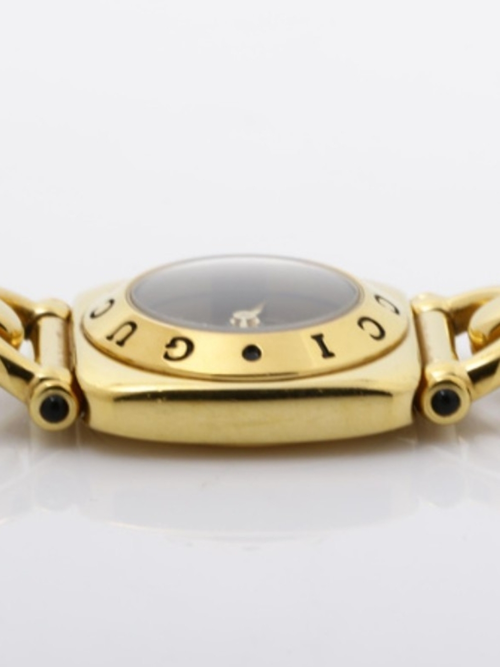 Gucci Gold Tone Black Dial Square Bracelet Watch - Picture 3 of 5